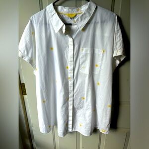 Short sleeve blouse with sun print